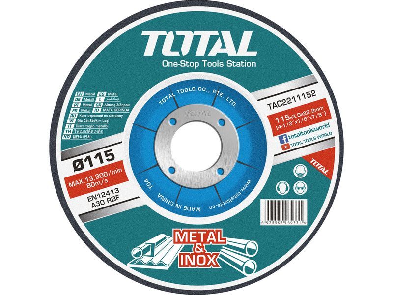 Discos de corte de metal, 115x22,2, 10 unid. Discos de corte de metal, 115x22,2, 10 unid.