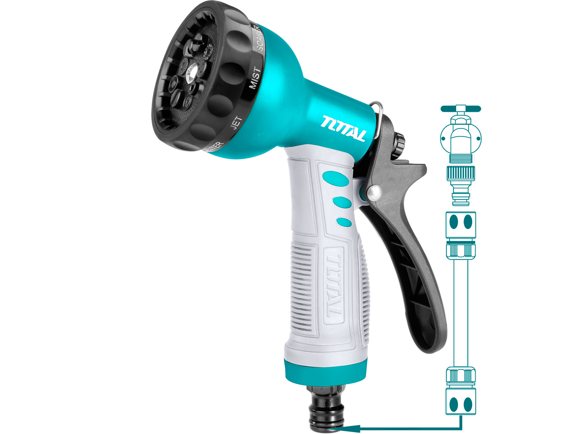 Pulverizador de jardim - Duche, 9 funções, ABS Pulverizador de jardim - Duche, 9 funções, ABS