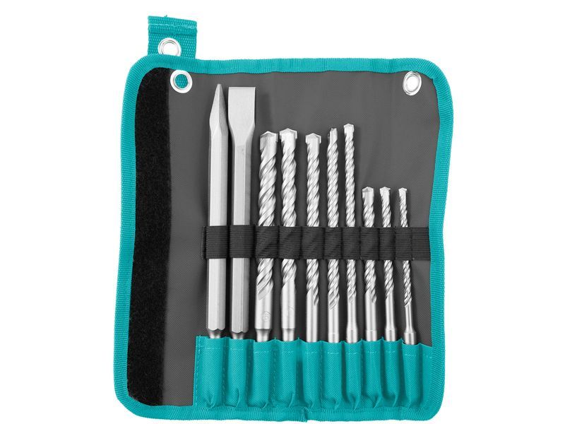 Brocas e cinzéis, 10 peças Brocas e cinzéis, 10 peças