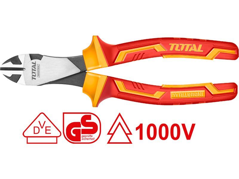 Total Alicate de corte lateral para electricistas, robusto, 180 mm, industrial Total Alicate de corte lateral para electricistas, robusto, 180 mm, industrial