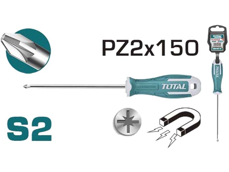 Chave de fendas, PZ 2x150mm, industrial Chave de fendas, PZ 2x150mm, industrial